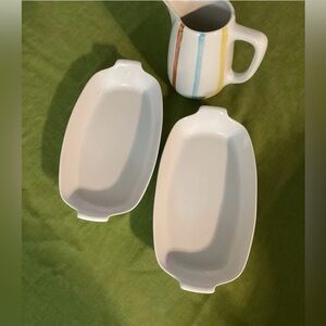 Vintage De Sphinx Maastricht Holland Parafeu Pitcher & 2 Casserole Set.